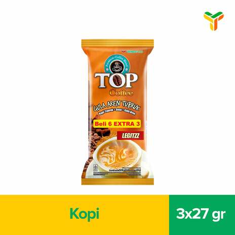 TOP Coffee Kopi Susu Gula Aren Tubruk 3IN1 (6+3X27 gr)
