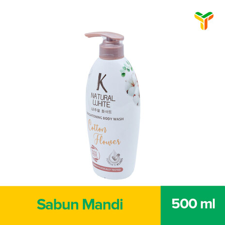 K NATURAL WHITE Sabun Mandi Cair Cotton Flower Botol 500ml