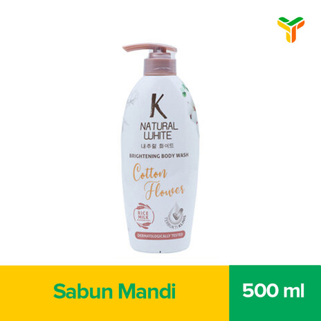 K NATURAL WHITE Sabun Mandi Cair Cotton Flower Botol 500ml