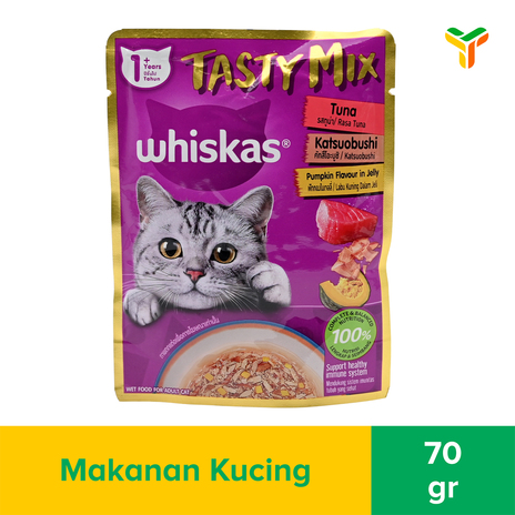 WHISKAS TASTY MIX AD TUNA KATSUO PMP JELL 70 1C28P