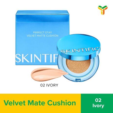 SKINTIFIC VELVET MATTE CUSHION 02 IVORY