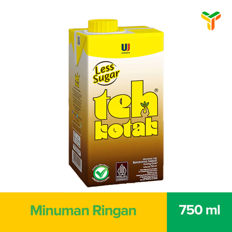 ULTRA TEH KOTAK LESS SUGAR 750 ML_1C12P