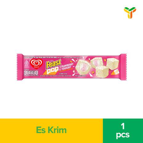 WALLS FEAST POP STRAWBERRY N YOGHURT 4X16ML C24