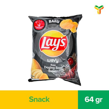 LAYS WAVY RASA DAGING SAPI BAKAR 64GR_1C22P