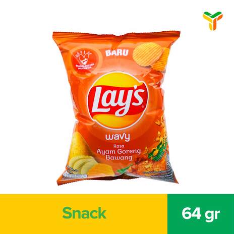 LAYS WAVY RASA AYAM GORENG BAWANG 64GR_1C22P
