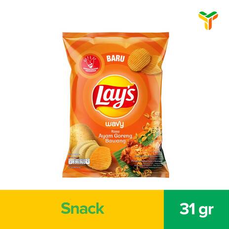 LAYS WAVY RASA AYAM GORENG BAWANG 31GR_1C30P