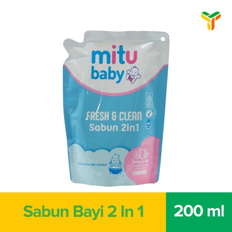 MITU BABY SABUN 2IN1 HONEY MILK REF 200