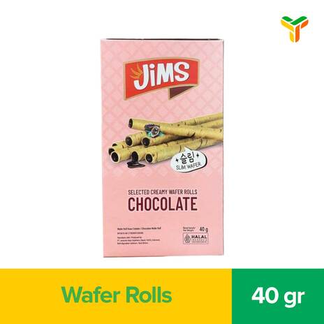 JIMS WAFER ROLLS CHOCOLATE 40G