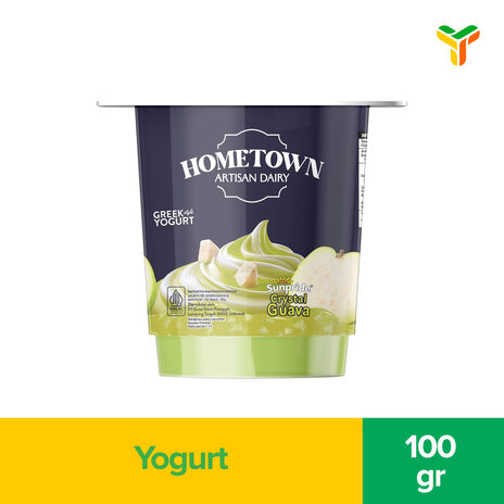 HOMETOWN GREEK STYLE YOGURT CRYSTAL GUAVA 100G C12