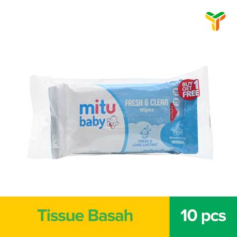 MITU BABY WIPES FRESH N CLEAN BLUE 10S BANDED_1C72