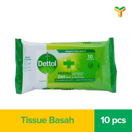 DETTOL WET WIPES ANTI BACTERIAL ORIGINAL 10S