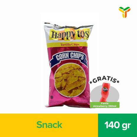 2PCS HAPPY TOS TORTILA MERAH 140G FREE FANTA STRAWBERRY 390 ML