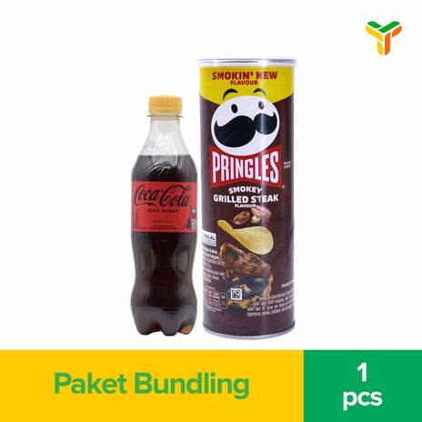 PRINGLES BUNDLING DENGAN COCACOLA ZERO 390ML HARGA SPECIAL RP 27950 