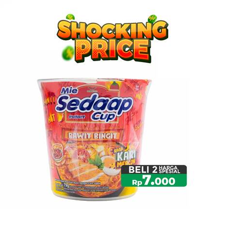 2PCS SEDAAP MIE CUP KARI MERCON 79GR_1C12P